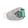 Image 2 : 14KT White Gold 2.50 ctw Emerald and Diamond Ring