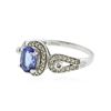 Image 2 : 14KT White Gold 1.04 ctw Tanzanite and Diamond Ring