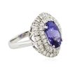 Image 2 : 14KT White Gold 5.02 ctw Tanzanite and Diamond Ring