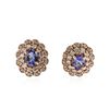 Image 1 : 14KT Rose Gold 2.64 ctw Tanzanite and Diamond Earrings