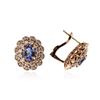 Image 2 : 14KT Rose Gold 2.64 ctw Tanzanite and Diamond Earrings