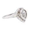 Image 2 : 10KT White Gold 0.20 ctw Diamond Ring