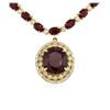 Image 2 : 14KT Yellow Gold 40.78 ctw Ruby and Diamond Necklace