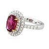 Image 2 : 14KT Two-Tone Gold 1.59 ctw Tourmaline and Diamond Ring