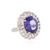 Image 2 : 18KT White Gold 9.02 ctw Tanzanite and Diamond Ring