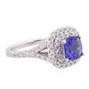 Image 2 : 14KT White Gold 1.25 ctw Tanzanite and Diamond Ring