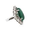 Image 2 : 14KT White Gold 4.19 ctw Emerald and Diamond Ring
