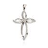 Image 2 : 14KT White Gold 0.58 ctw Diamond Cross Pendant
