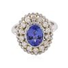 Image 1 : 18KT Two-Tone Gold 2.28 ctw Tanzanite and Diamond Ring