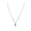 Image 2 : 14KT White Gold 0.50 ctw Aquamarine and Diamond Pendant With Chain