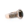Image 2 : 14KT Rose Gold 1.95 ctw Opal and Diamond Ring