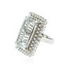 Image 2 : 14KT White Gold 16.49 ctw Aquamarine and Diamond Ring