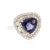 Image 2 : 14KT White Gold 5.75 ctw Tanzanite and Diamond Ring