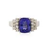 Image 1 : 14KT White Gold 3.51 ctw Tanzanite and Diamond Ring