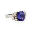 Image 2 : 14KT White Gold 3.51 ctw Tanzanite and Diamond Ring