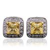 Image 1 : 18KT White Gold 2.00 ctw Yellow Sapphire and Diamond Earrings
