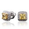 Image 2 : 18KT White Gold 2.00 ctw Yellow Sapphire and Diamond Earrings