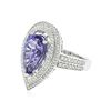 Image 2 : 14KT White Gold 5.39 ctw Tanzanite and Diamond Ring