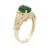 Image 3 : 14KT Yellow Gold 1.25 ctw Emerald and Diamond Ring