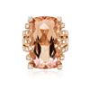 Image 1 : 14KT Rose Gold GIA Certified 26.97 ctw Morganite and Diamond Ring