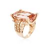 Image 3 : 14KT Rose Gold GIA Certified 26.97 ctw Morganite and Diamond Ring