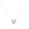 Image 1 : 10KT White Gold 0.20 ctw Diamond Heart Pendant With Chain