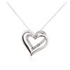 Image 2 : 10KT White Gold 0.20 ctw Diamond Heart Pendant With Chain
