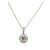 Image 2 : 18KT White Gold 0.97 ctw Diamond Pendant With Chain