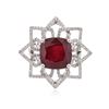 Image 1 : 14KT White Gold 11.02 ctw Ruby and Diamond Ring