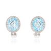 Image 1 : 18KT White Gold 13.54 ctw Topaz and Diamond Earrings