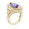 Image 3 : 14KT Yellow Gold 2.45 ctw Tanzanite and Diamond Ring