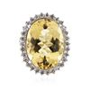 Image 1 : 14KT White Gold 16.37 ctw Citrine and Diamond Ring