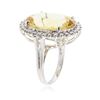 Image 3 : 14KT White Gold 16.37 ctw Citrine and Diamond Ring