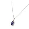 Image 3 : 18KT White Gold 6.53 ctw Tanzanite and Diamond Pendant With Chain