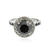 Image 1 : 14KT White Gold 5.23 ctw Black Diamond Ring