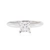 Image 1 : 14KT White Gold 0.77 ctw Princess Cut Diamond Solitaire Ring