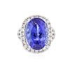 Image 1 : 18KT White Gold GIA Certified 15.39 ctw Tanzanite and Diamond Ring