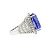 Image 3 : 18KT White Gold GIA Certified 15.39 ctw Tanzanite and Diamond Ring