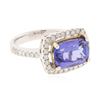 Image 2 : 14KT Two-Tone Gold 4.41 ctw Tanzanite and Diamond Ring