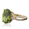 Image 2 : 14KT Yellow Gold 5.38 ctw Peridot and Diamond Ring