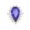 Image 1 : 14KT White Gold GIA Certified 7.53 ctw Tanzanite and Diamond Ring