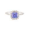 Image 1 : 14KT White Gold 1.36 ctw Tanzanite and Diamond Ring