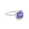 Image 2 : 14KT White Gold 1.36 ctw Tanzanite and Diamond Ring