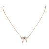 Image 1 : 14KT Rose Gold Bow Necklace