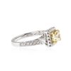 Image 2 : 18KT White Gold 2.06 ctw Fancy Yellow Diamond Ring