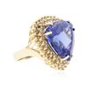 Image 2 : 14KT Yellow Gold 29.67 ctw GIA Cert Tanzanite and Diamond Ring