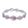 Image 2 : 14KT White Gold 9.87 ctw Pink Sapphire and Diamond Bracelet