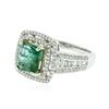 Image 2 : 14KT White Gold 2.39 ctw Emerald and Diamond Ring