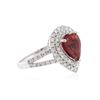 Image 2 : 14KT White Gold 1.50 ctw Rubellite and Diamond Ring