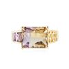 Image 1 : 10KT Yellow Gold 4.18 ctw Ametrine, Amethyst and Citrine Ring